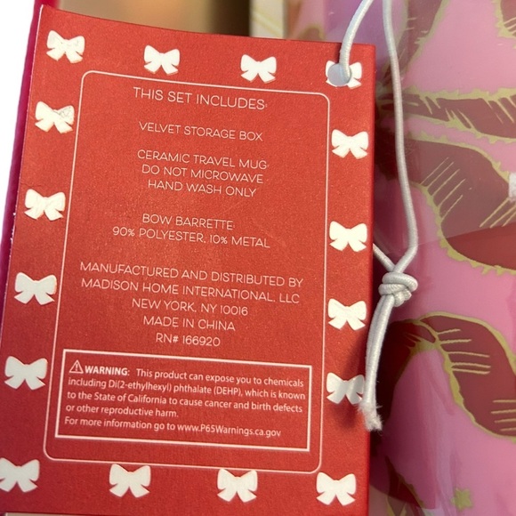 Petal & Pearl Velvet Set - Elegant Travel Mugs & Hair Bows - New With Tags - Picture 6 of 9